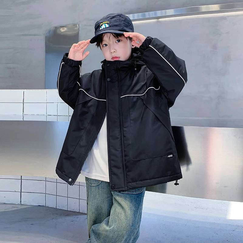 男童秋冬装加厚派克棉服2023新款中大儿童冬季三防K234MF3650