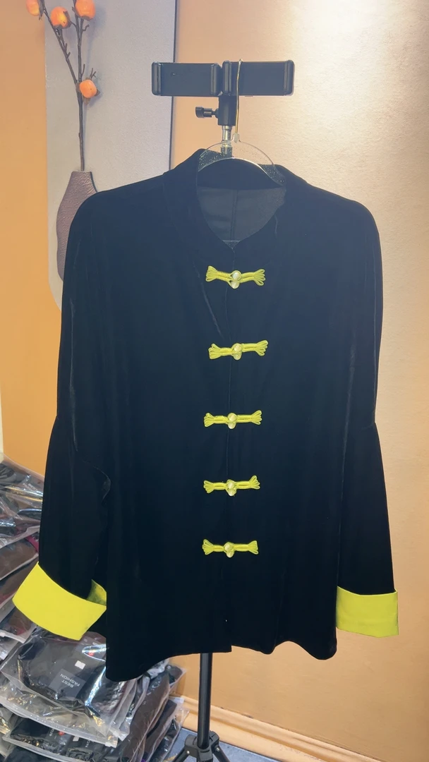 2023中国风复古时尚设计师新中式高密绒外套