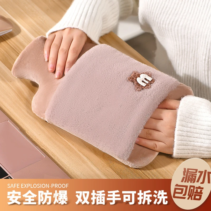 正品防爆大容量热水袋注水式暖手袋加厚秋冬插手式姨妈暖肚暖水袋