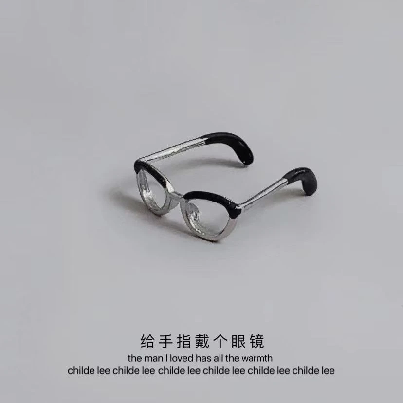 给手指戴个眼镜!迷你开口戒指可调节戒指ins学生男女