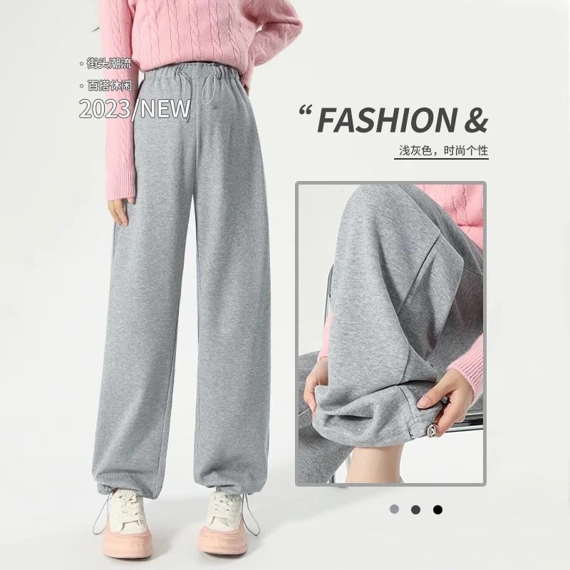 孕妇裤外穿秋冬运动裤时尚潮流个性两穿裤加绒加厚休闲春秋阔腿裤