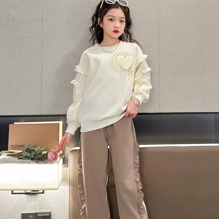 女大童运动套装2024年新款洋气秋装卫衣女孩女童休闲束脚裤两件套