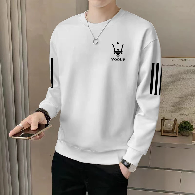 卫衣男士春秋款2024新款圆领宽松秋季无帽上衣青少年长袖男款外套