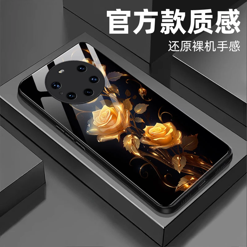 【华为Mate40 Pro+】钢化玻璃手机壳 绚丽玫瑰抗磨耐摔全包