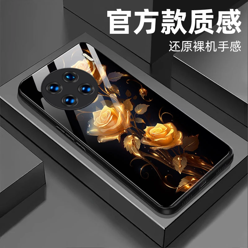 【vivo X90s】钢化玻璃手机壳 绚丽玫瑰抗磨耐摔全包