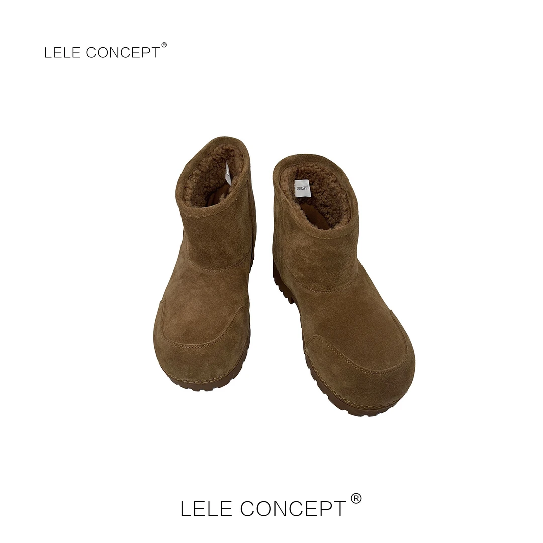 LELE CONCEPT丨【精选推荐】时尚舒适保暖百搭款矮筒雪地靴X0165