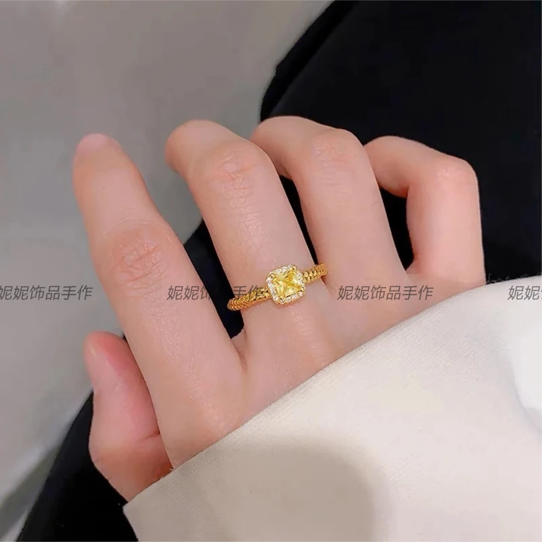 合金戒指 新中式国潮风 小方糖  可甜可贵气2024新款可调节戒指