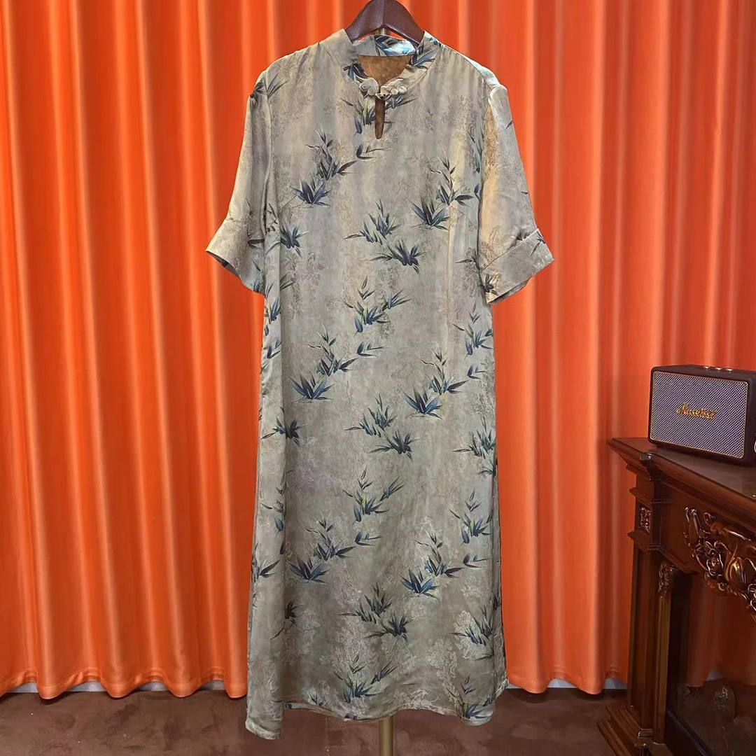 重磅香云纱新中式国风提花气质复古百搭