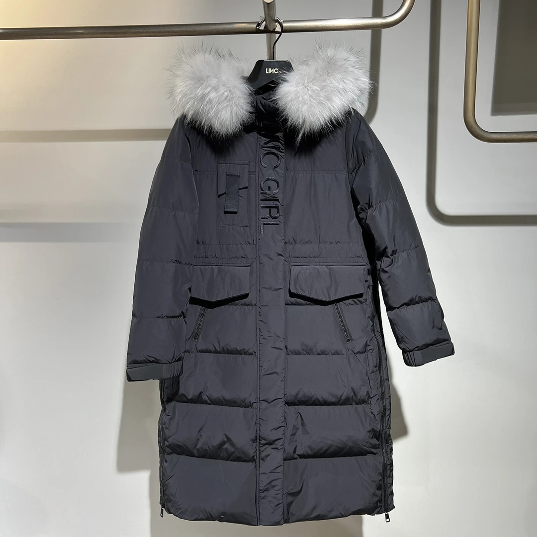 【金羽杰】修身中长款羽绒服女冬及季白鸭绒外套Y21608202