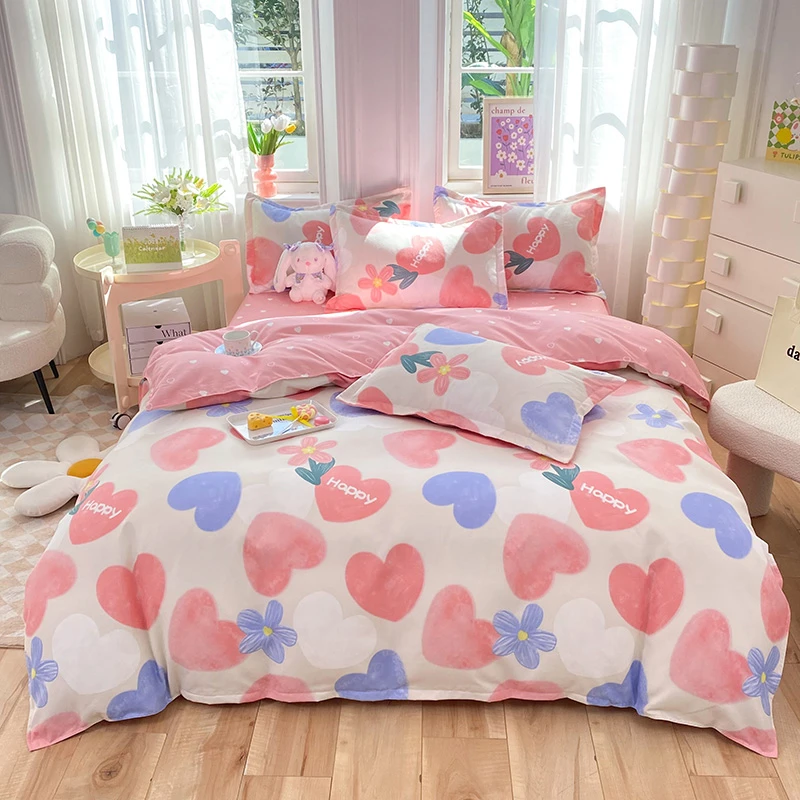 小清新加厚斜纹棉印花单被套亲肤被罩学生宿舍床上用品四季通用