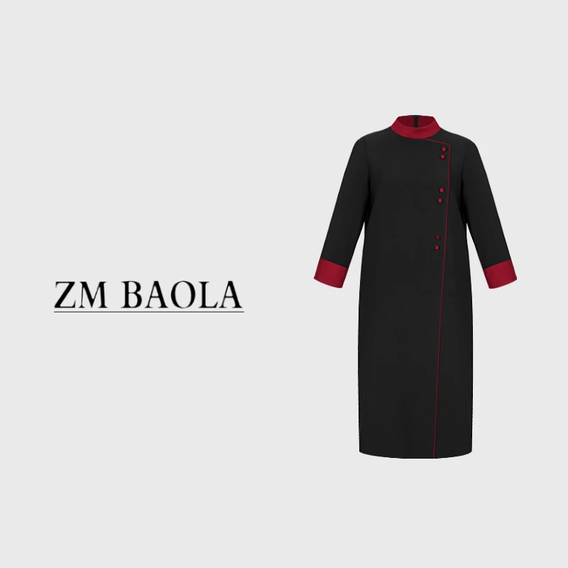 ZM BAOLA【秋恋】中国风斜襟时尚显瘦长袖女装连衣裙BS6052-S3