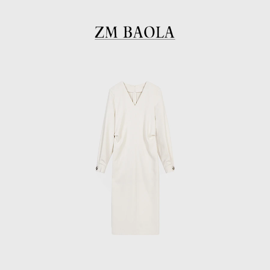 ZM BAOLA【千金-大言】简约女装气质百搭长款连衣裙B24CL1017-M1