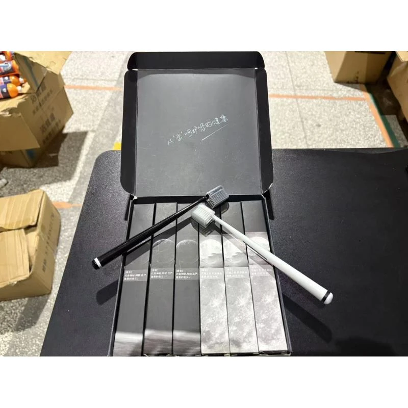 【全疆包邮】6支礼盒黑白简约轻奢万毛根软毛牙刷手柄宽头高档牙刷
