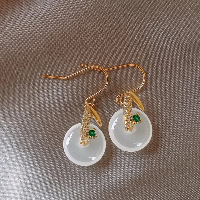 复古国风平安扣耳环女2025新款爆款新中式气质耳钉轻奢高级感耳饰