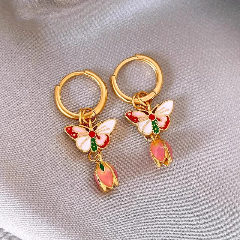 合金耳饰 新中式国风蝴蝶耳环女轻奢高级感耳钉2025新款爆款耳饰