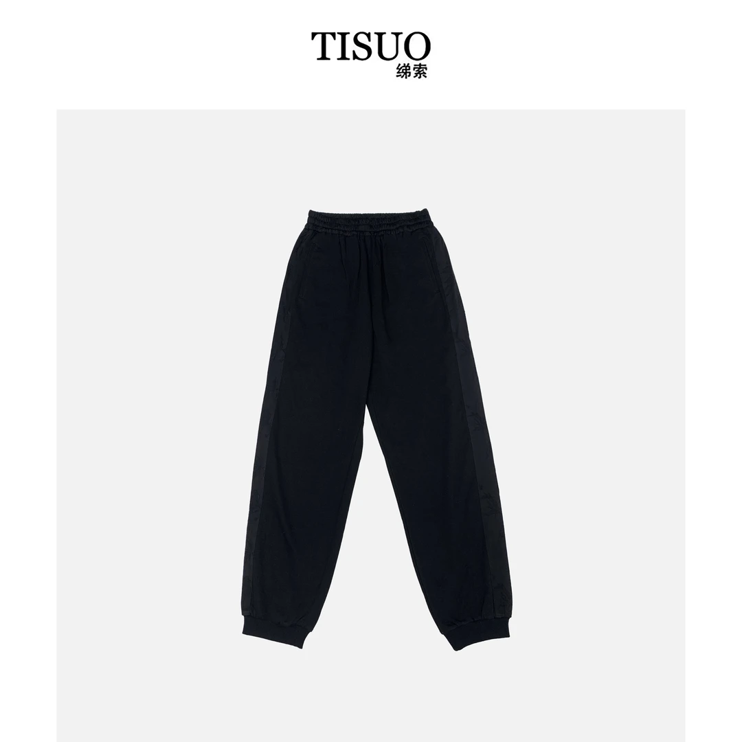 TISUO/绨索  拼接提花休闲裤 TS304501
