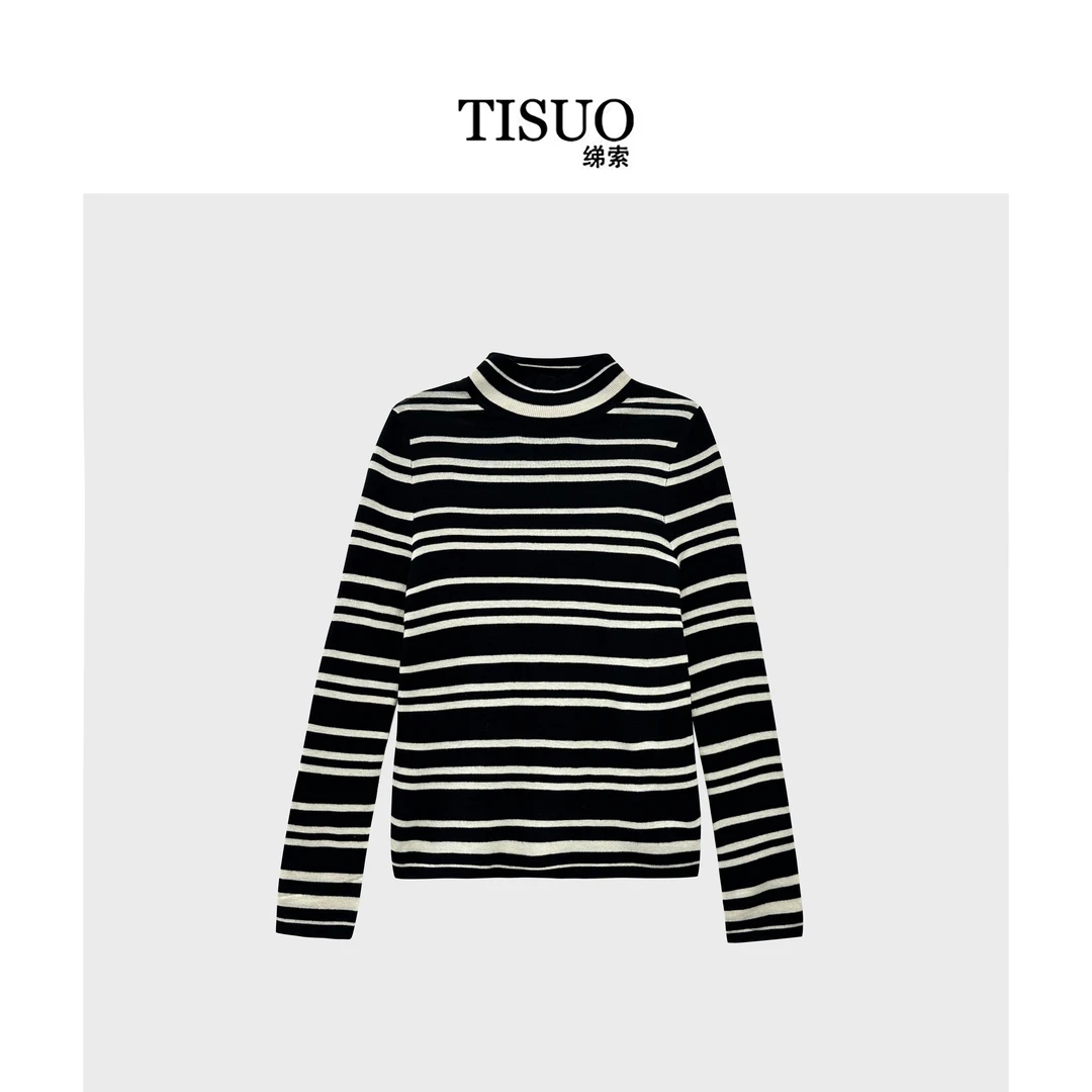 TISUO/绨索 经典小圆领羊毛混纺针织衫 TS841813