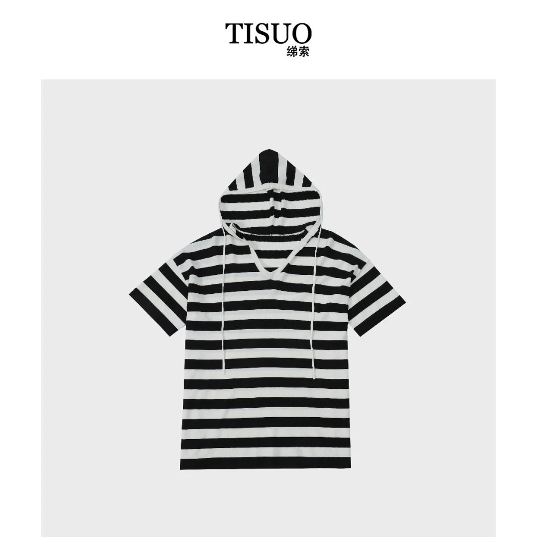 TISUO/绨索 背帽条纹上衣 TS303628