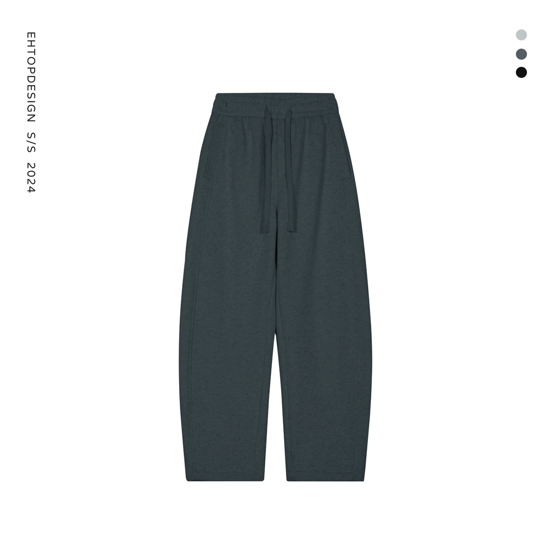 秋冬新款加厚加绒宽松潮流男女同款立体剪裁直筒休闲裤6963-14