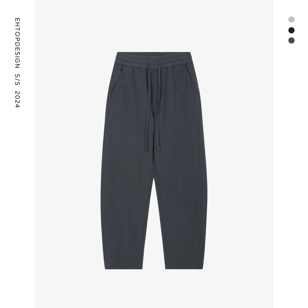 秋冬新款重磅加厚弯刀裤男女同款百搭立体剪裁直筒休闲卫裤9W0803