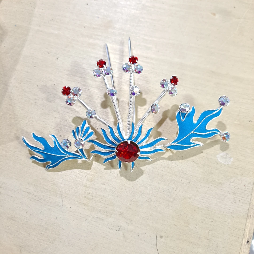 戏曲点绸头饰弹簧小草花