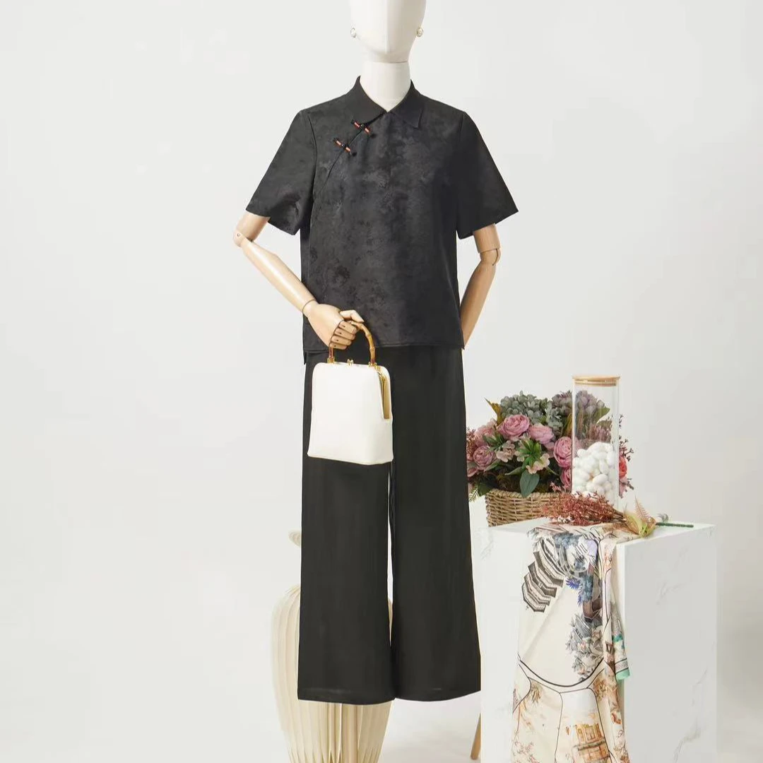 CHENHUA新中式中国风短袖上衣