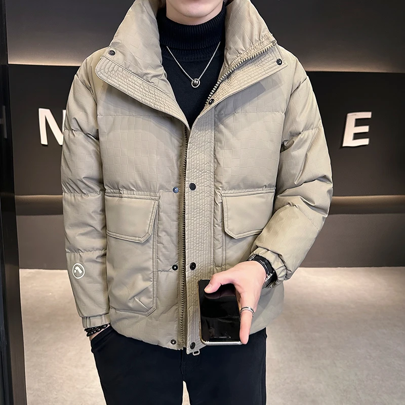 羽绒服男装冬季2023新款潮牌短款修身痞帅冬季保暖高级感防寒外套