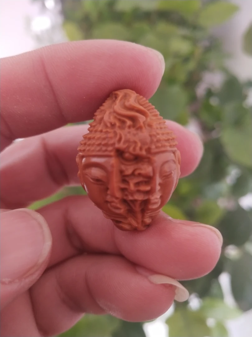 橄榄核雕刻2,2一念之间单粒文玩手把件挂件钥匙扣