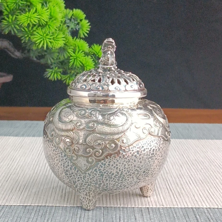 【古悦】名师杨松柱 手工作 狻猊三足兽纹香炉 熏香茶具 茶道伴侣