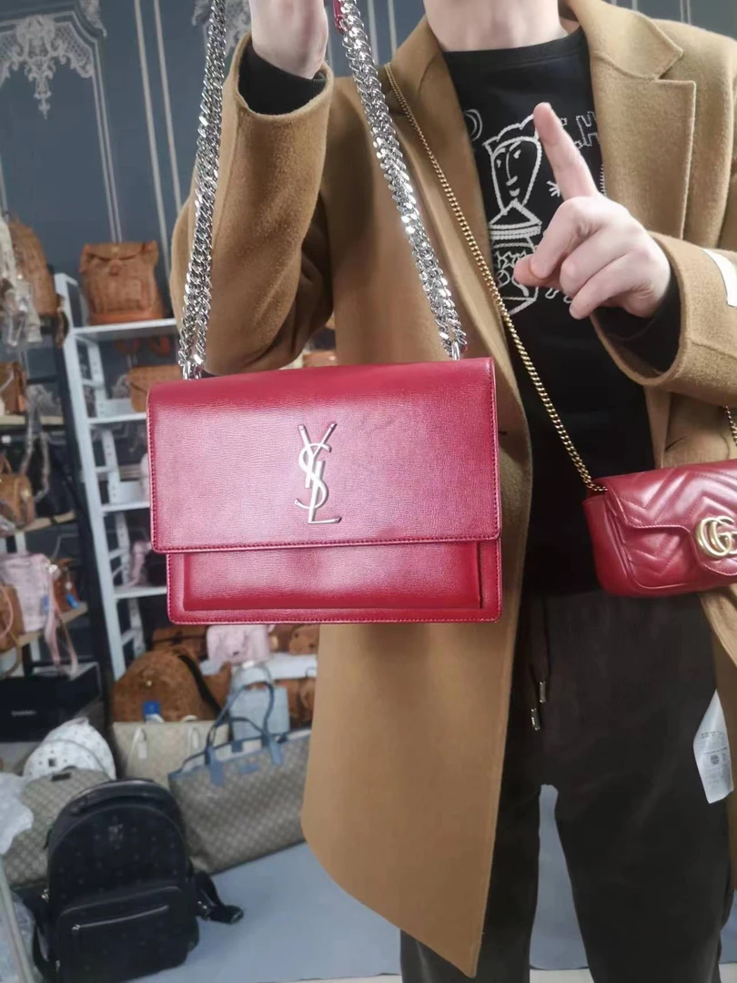 95新  ysl红色日落斜挎包
