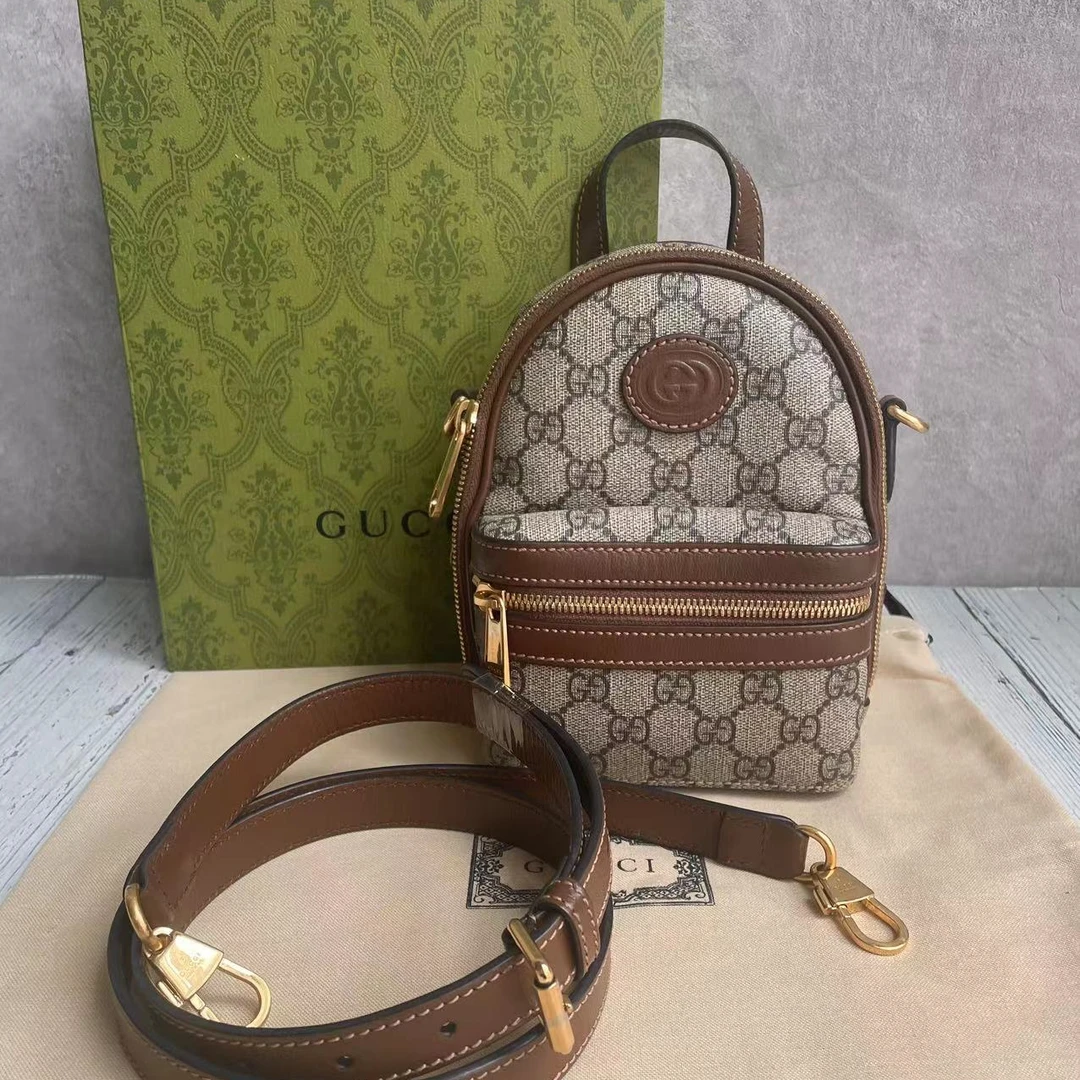 99新 GUCCI/古驰 gucci新款迷你小书包斜挎包98新