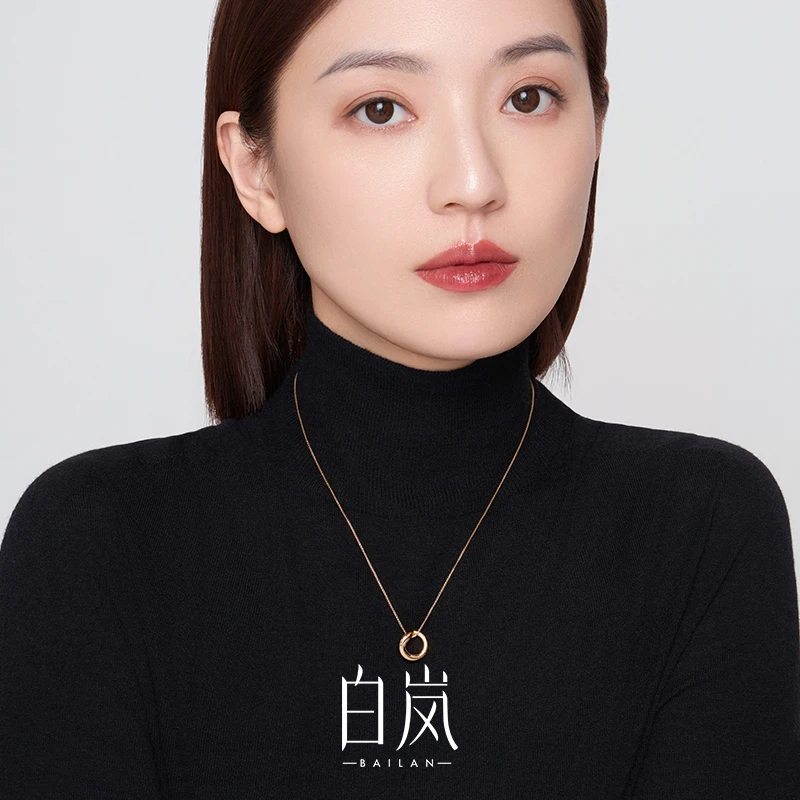 坠链均925银 白岚圆初项链女时尚简约小众925银2024锁骨链XL4571