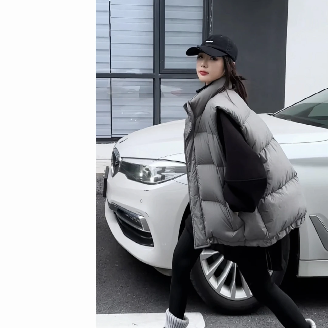 【赵一一】【90绒】羽绒马甲外套宽松休闲气质显瘦百搭  22178