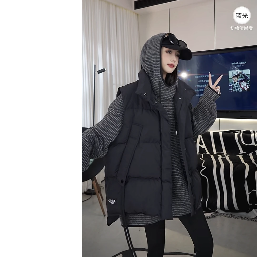 【赵一一】保暖棉马甲设计款时尚潮流百搭宽松冬季气质22402