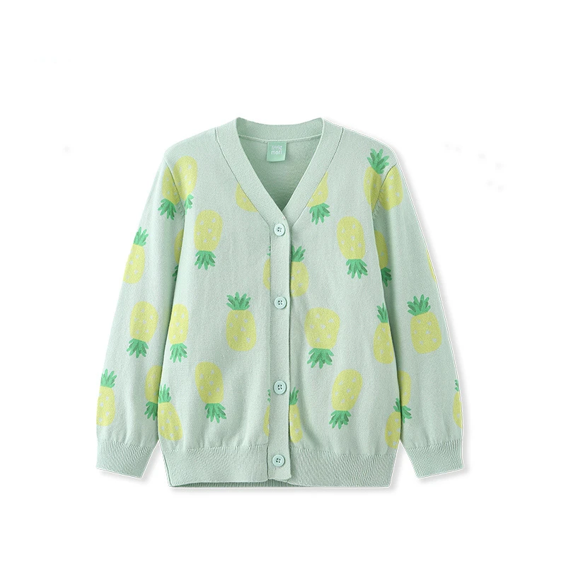 Littlemori小森林儿童纯棉线衫中小童毛衣开衫针织外套