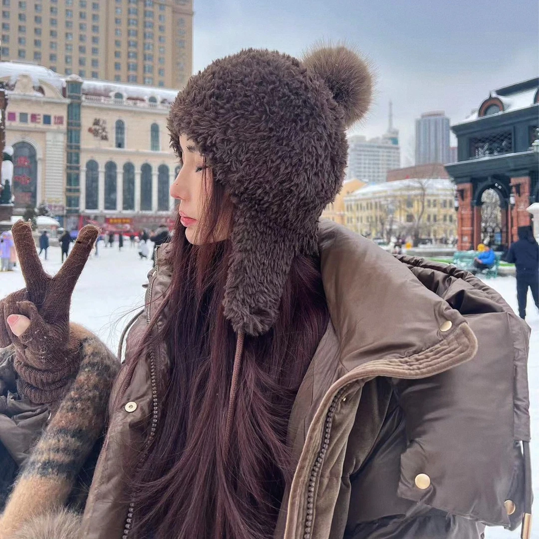 【婉君】韩版秋冬毛绒帽LWJ23C3S1219