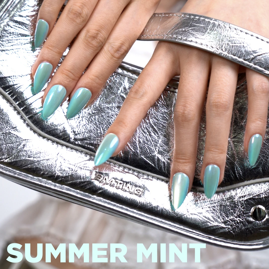 幻调SummerMint 夏荷 | 夏日薄荷糖杏仁高级感穿戴美甲全尺码1083