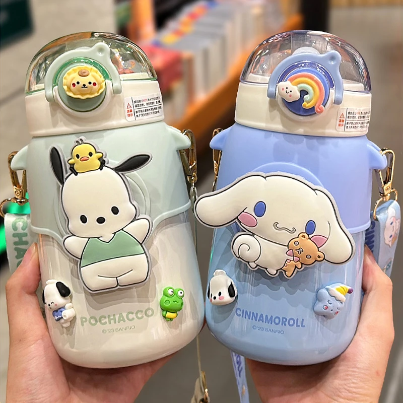 三丽鸥库洛米儿童保温杯女学生上学专用316不锈钢卡通吸管水杯子