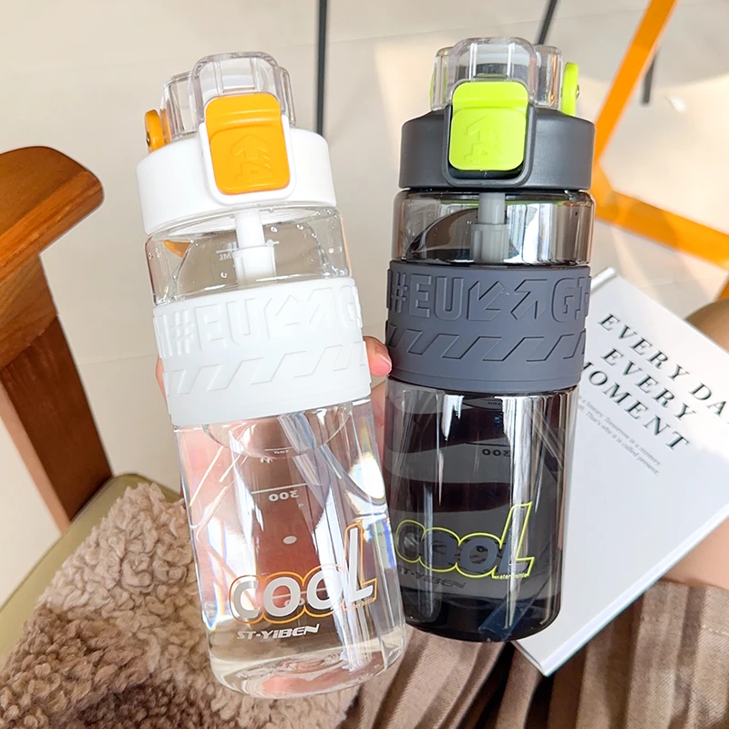 高颜值水杯耐高温塑料杯男女生户外运动随手杯学生夏季便携吸管杯