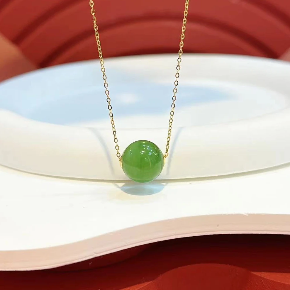 【红娘子】18K金贴片12mm碧玉路路通HNZ6292