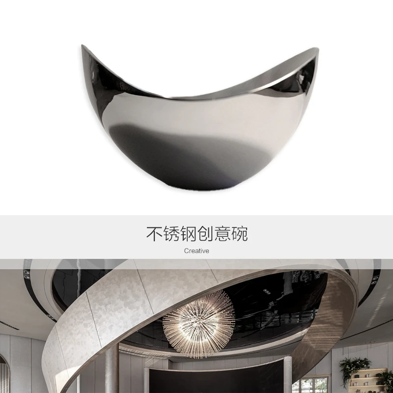 NOBLETOUCH/诺保 创意不锈钢加厚碗商用水果盘斜口欧式不锈钢碗