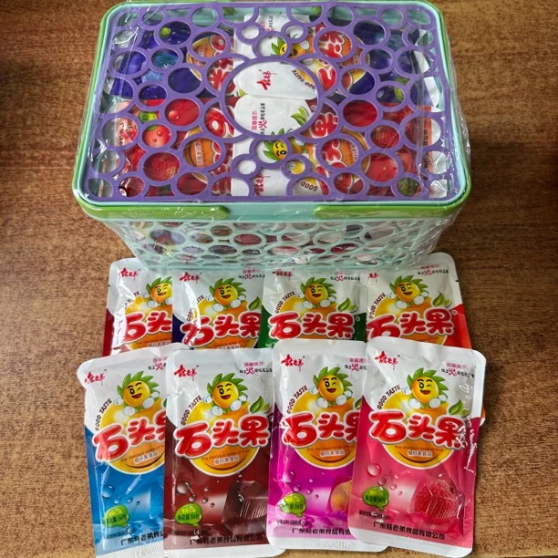 林老弟石头果 草莓味蓝莓味雪碧味可乐味椰果饮料 60包 怀旧零食