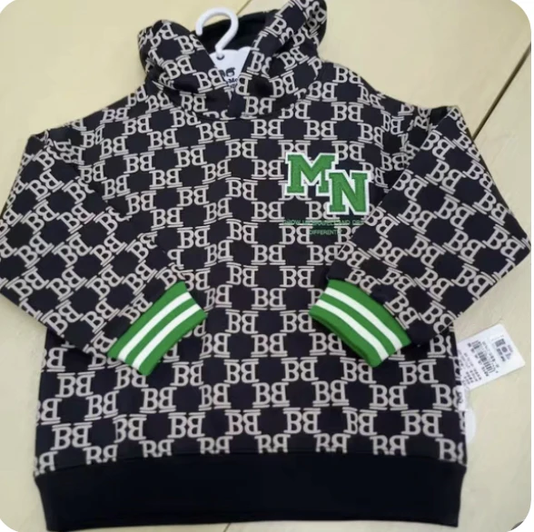 瑁恩瑁爱秋冬新款男童加厚加绒保暖上衣套头圆领 男童 130-160码