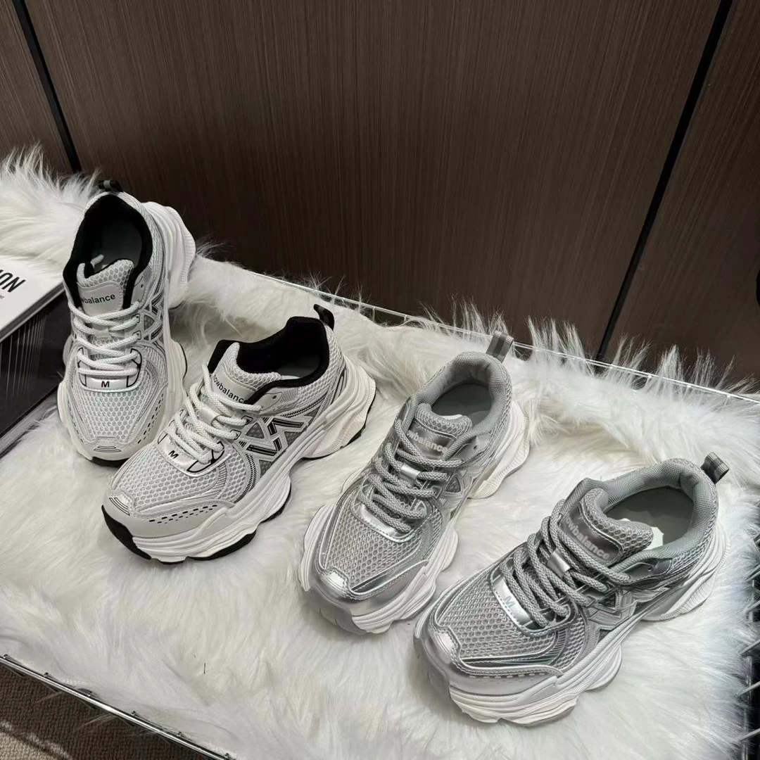 【纽字母老爹鞋】夏季 厚底气垫网面百搭透气老爹鞋ins风低帮休闲鞋