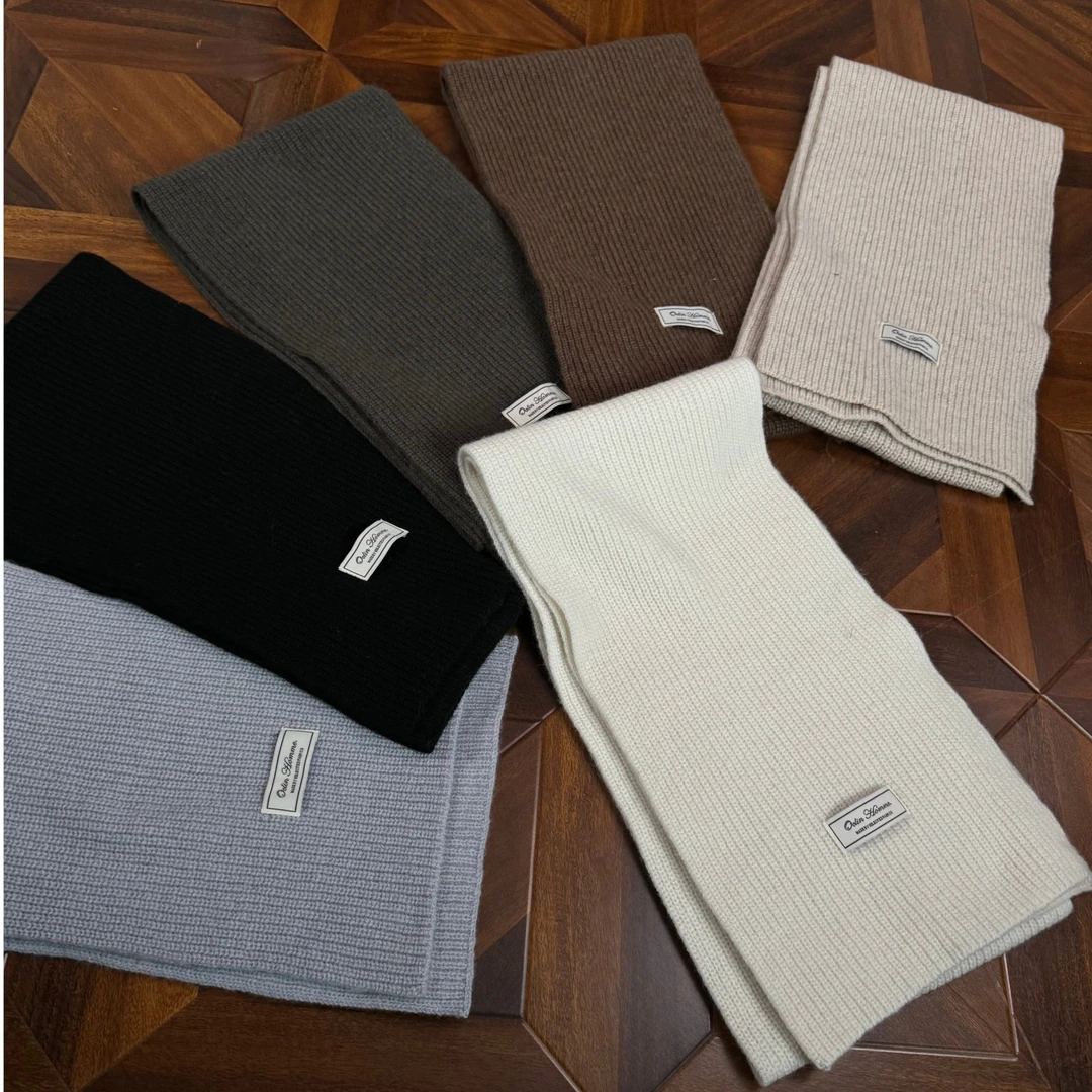 Oclin美丽诺100%羊毛围巾软糯亲肤针织编制御寒极简氛围感围脖