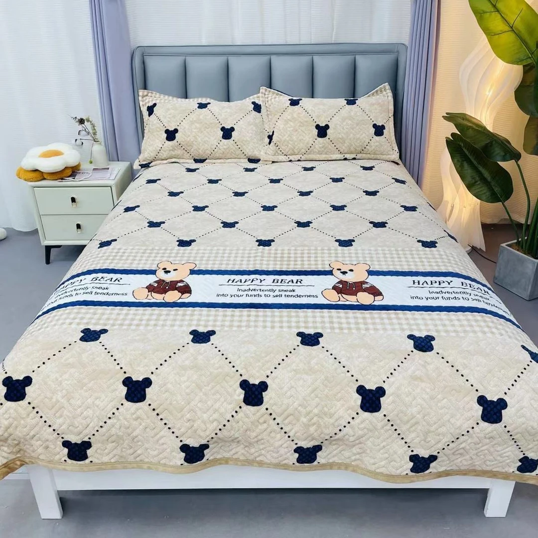 【富贵熊】冬季新款加密加厚牛奶宝宝绒床盖柔软亲肤夹棉绗缝