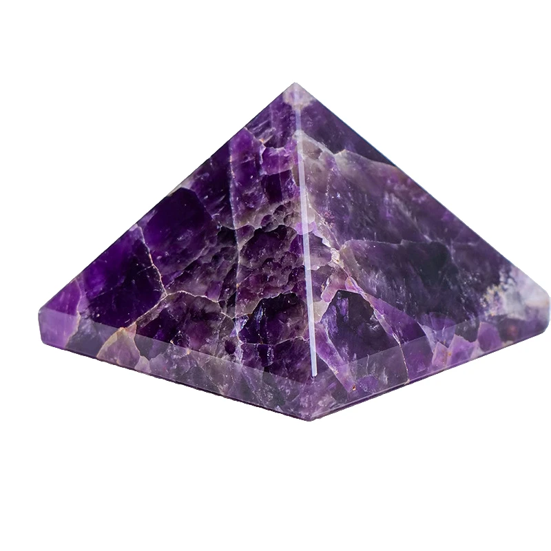 天然梦幻紫水晶金字塔水晶原石打磨能量石家居办公车载工艺品摆件