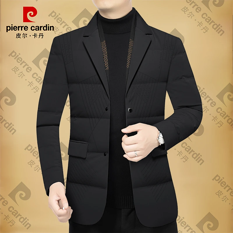 皮尔卡丹男士新款高档商务休闲加厚西服秋冬季加绒加厚男装外套潮