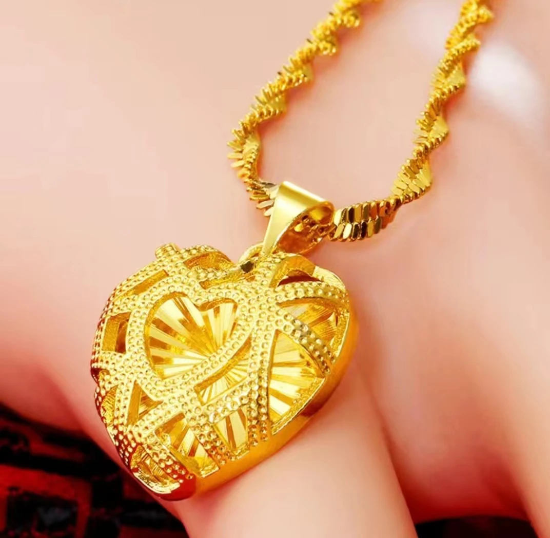 合金项链 时尚女款镂空爱心海洋之心