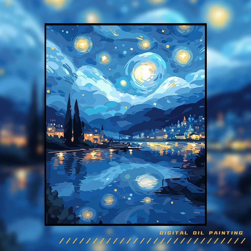 【直播间特价501-568】40*50diy数字油画动画人物风景挂客厅高级感